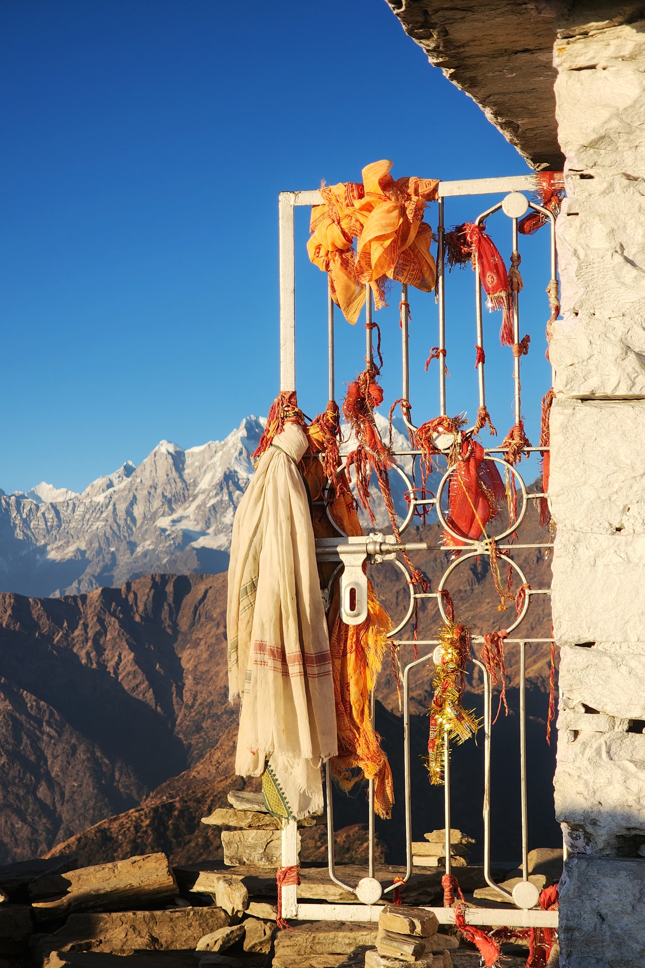 View from Chandrashila Peak with mountains stretching into the distance